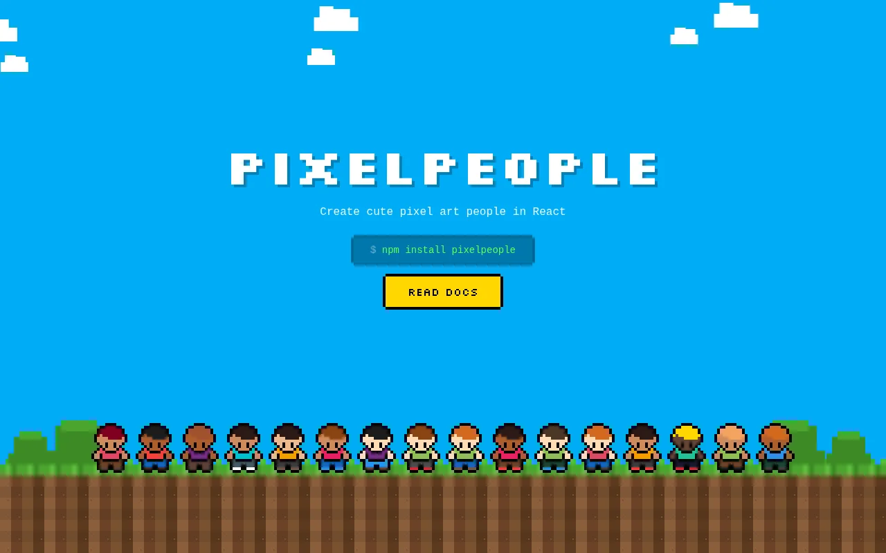 PixelPeople – Generate people in pixel art for React