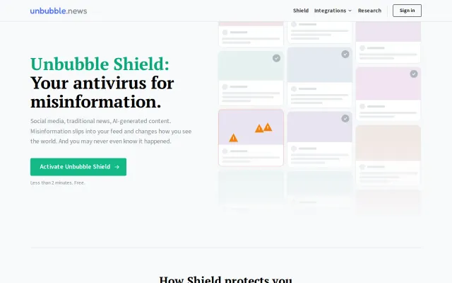 Unbubble Shield – An Antivirus for Misinformation