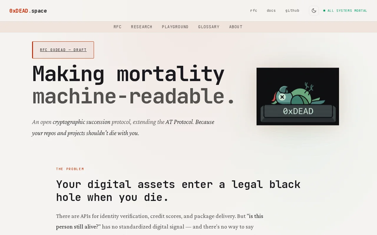 0XDEAD.space: A cryptographic succession protocol for the AT Protocol