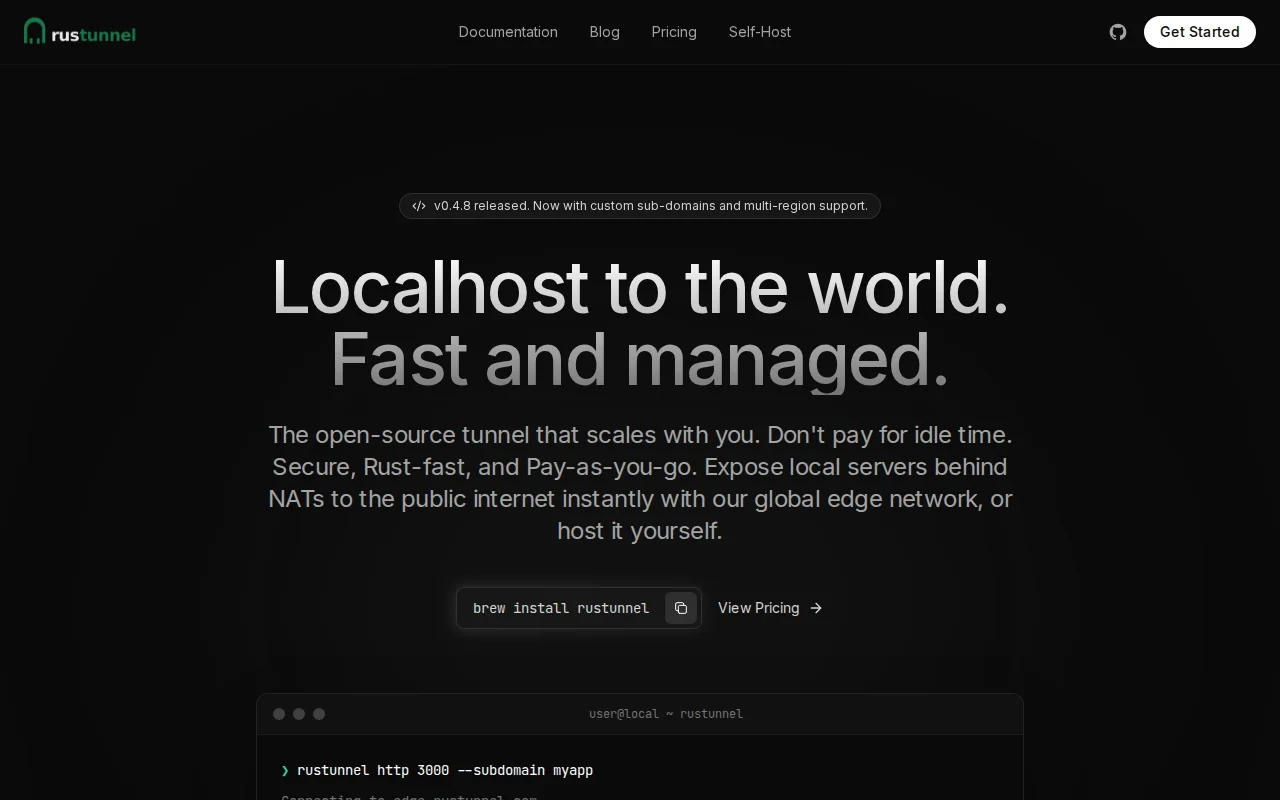 Rustunnel – An open-source tunnel alternative that charges $0 when idle