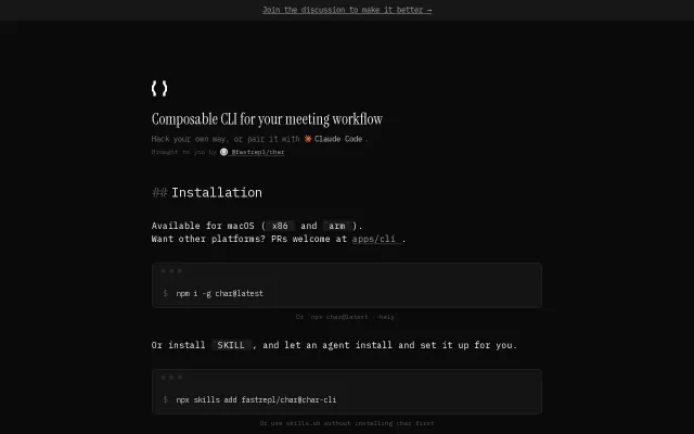 Composable CLI for your meeting workflow