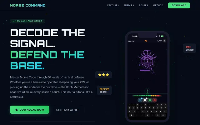 Morse Command – asteroid shooter that teaches Morse code (iOS)