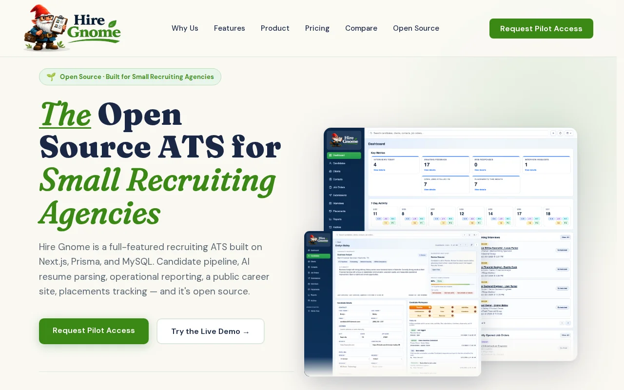 Hire Gnome – a lightweight ATS for small recruiting agencies