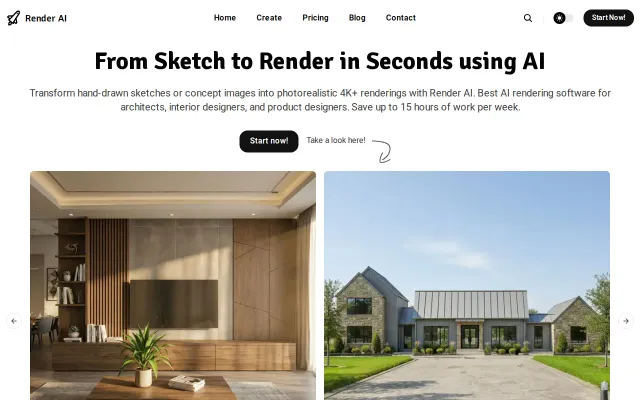 Auto sketch prompt and AI renderings for architects