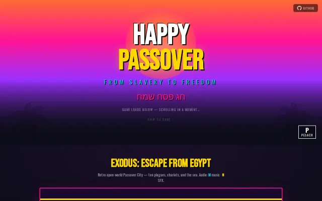 Happy Passover – Passover Game