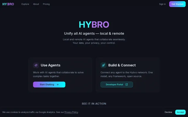 Hybro – unify local and remote AI agents in a single agent network