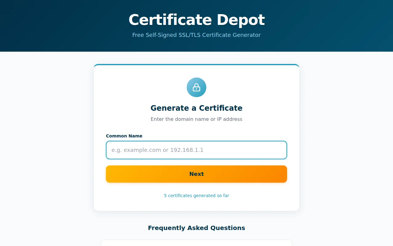 I rewrote my 2012 self-signed cert generator in Go – cert-depot.com