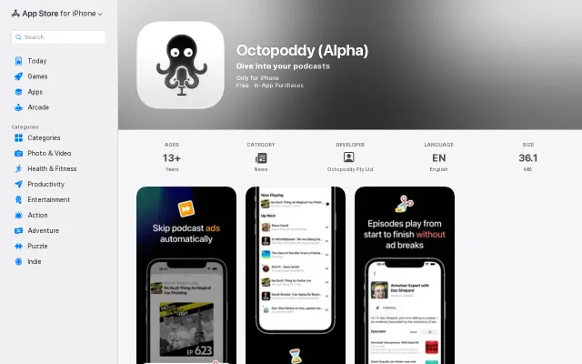 Octopoddy – iOS Podcast App Using Transcripts and LLMs to Skip Ads