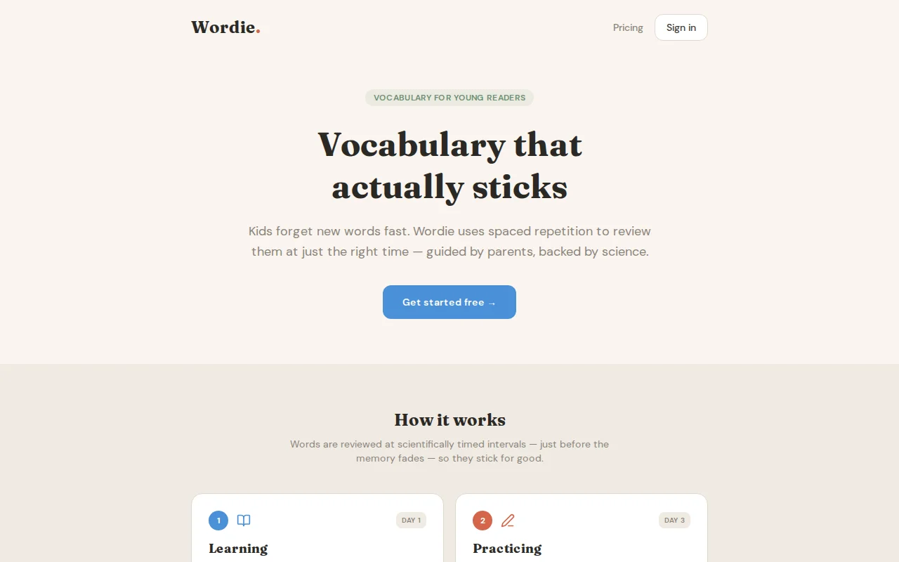 Wordie – Spaced repetition vocab app built around sentences not quizzes