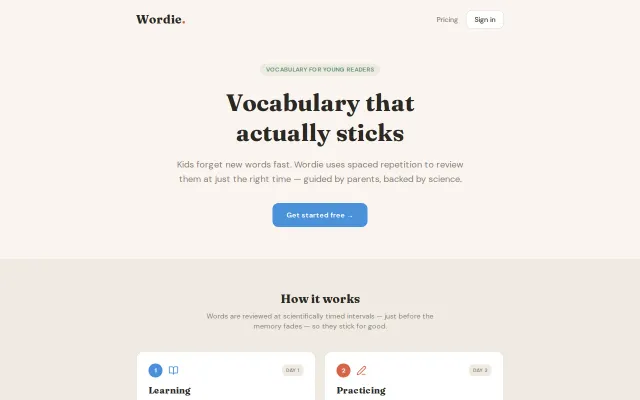 Wordie – Spaced repetition vocab app built around sentences not quizzes