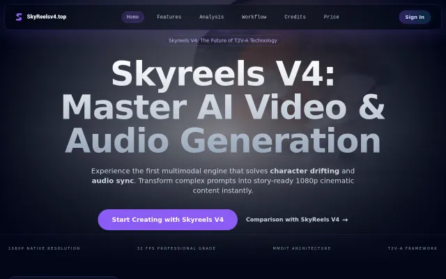 Skyreels V4 – AI Video Generator with Native Audio Sync