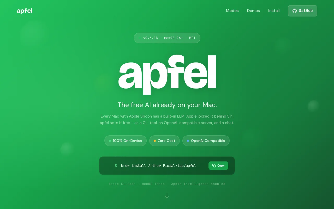 Apfel – The free AI on your Mac