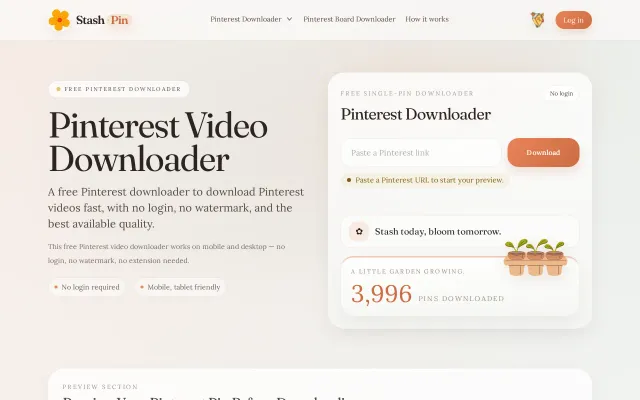 Stashpin – Pinterest downloader for videos and boards