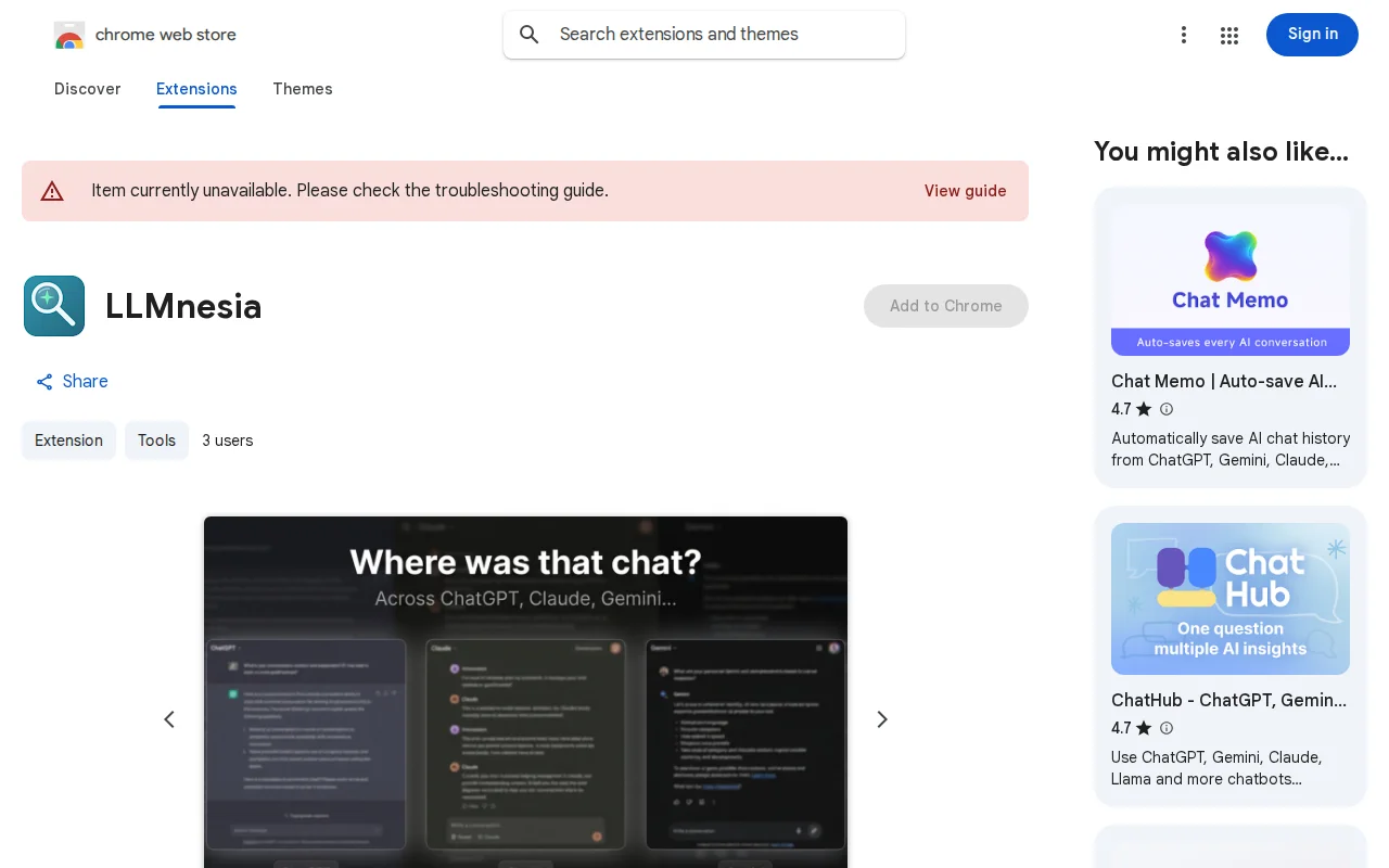 LLMnesia – search across ChatGPT, Claude, Gemini chats locally