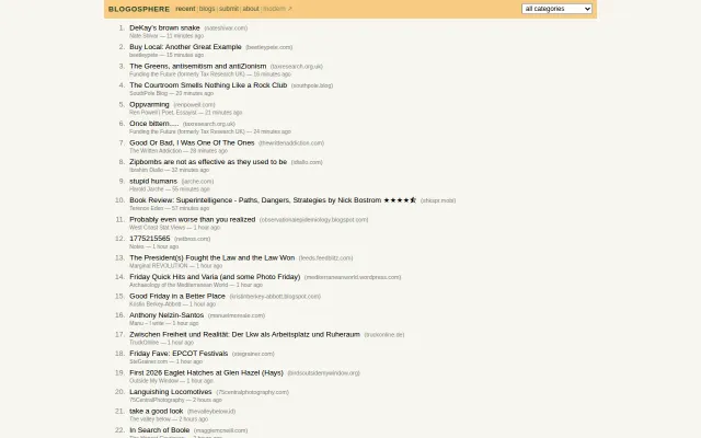 I built a frontpage for personal blogs