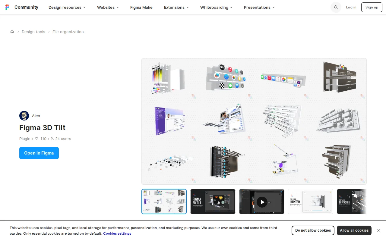 Figma 3D Tilt, Like "Firefox Tilt" but for Figma