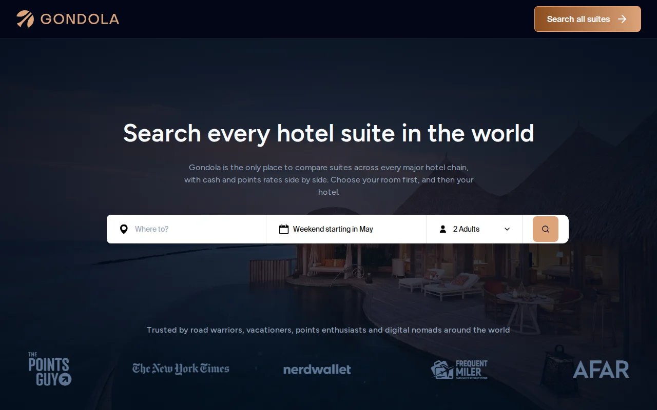 Search every hotel suite in the world