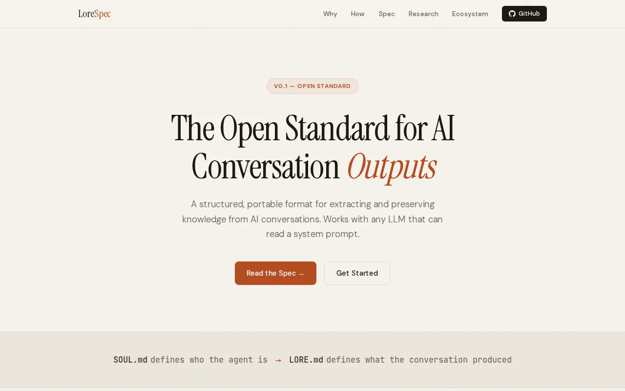 LoreSpec – Structured knowledge extraction from AI conversations