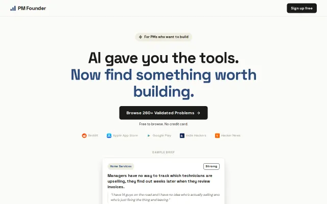 PMFounder – Problem discovery for PMs who want to build