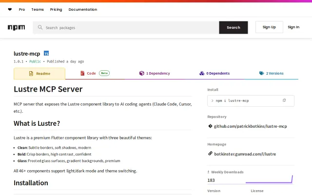 Lustre – MCP server giving AI tools premium Flutter components