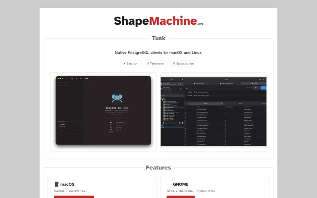 Tusk for macOS and Gnome
