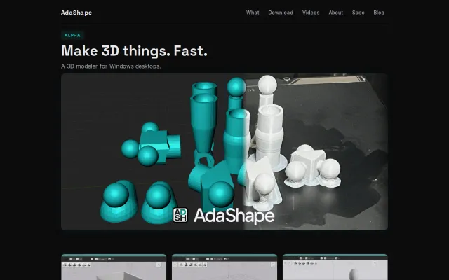 AdaShape-3D modeler for intuitive 3D printing parts / Windows 11