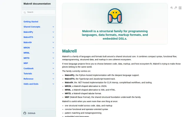 Makrell, one family for code, data, markup