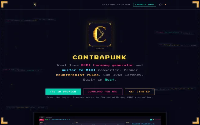 Contrapunk – Real-time counterpoint harmony from guitar input, in Rust