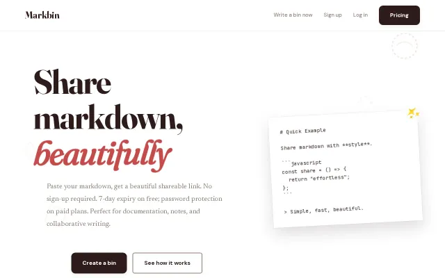 A simple sharing platform for Markdown Files