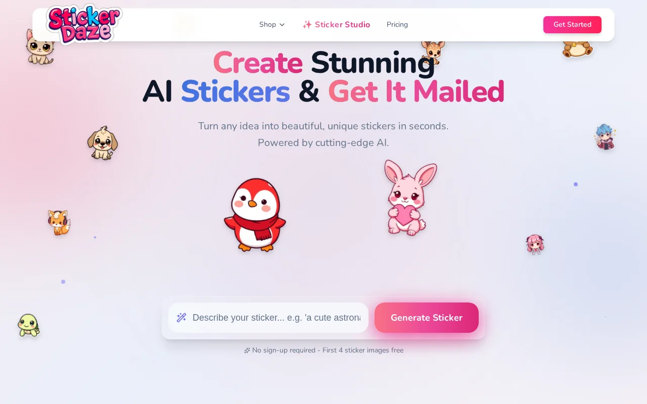 The easiest way to generate AI stickers then get them in the mail