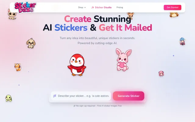 The easiest way to generate AI stickers then get them in the mail