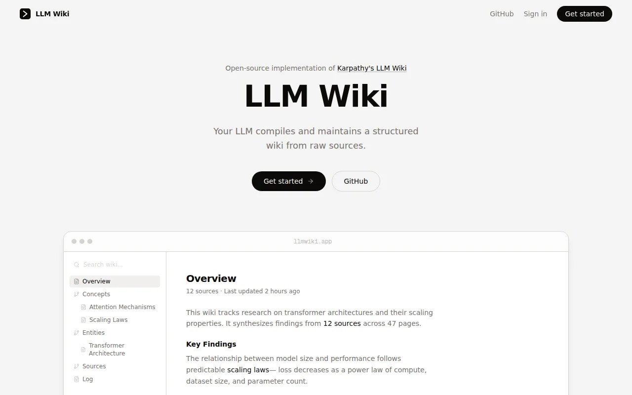 LLM Wiki – Open-Source Implementation of Karpathy's LLM Wiki