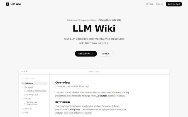 LLM Wiki – Open-Source Implementation of Karpathy's LLM Wiki