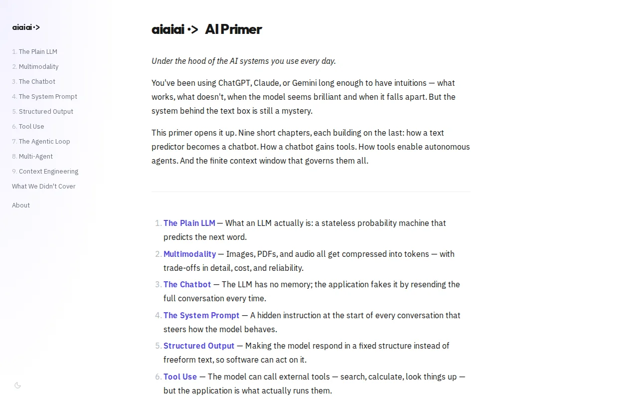 Aiaiai.guide: Plain-English mental model for LLM apps, tools and agents