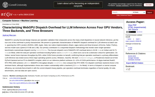 WebGPU LLM inference comprehensive benchmark