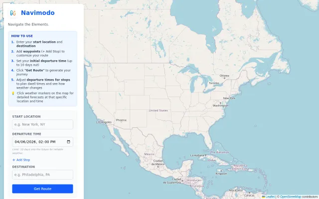 I built a navigation app that displays weather along the route