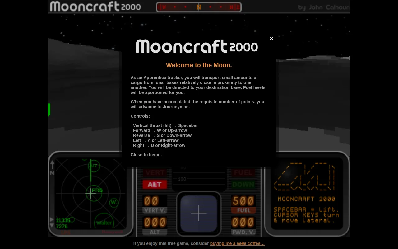 Moon simulator game, ray-casting
