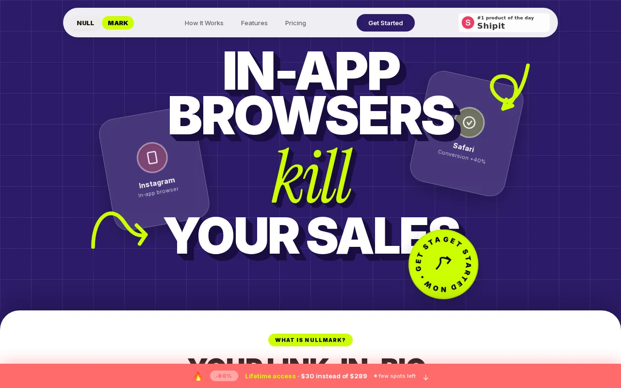 Bypass Instagram/TikTok in-app browsers that silently kill conversions