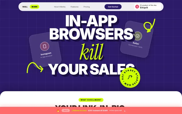 Bypass Instagram/TikTok in-app browsers that silently kill conversions