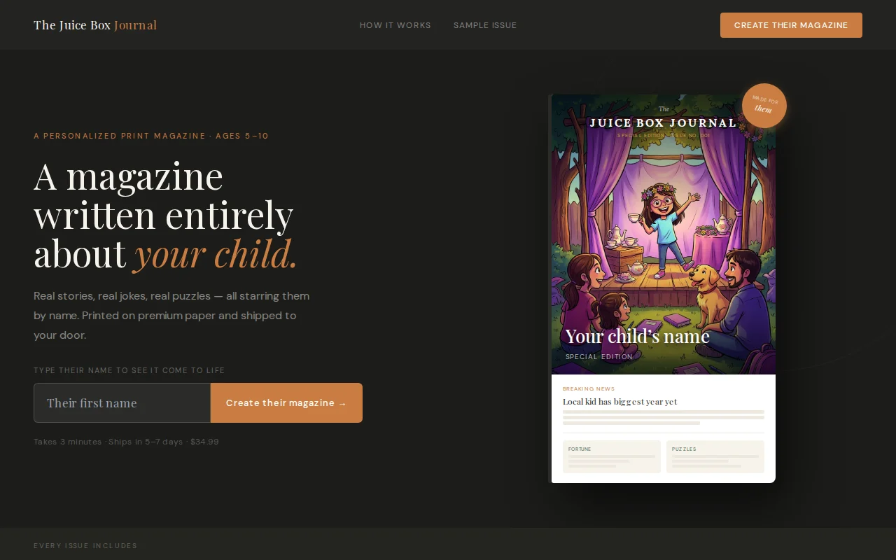 A bespoke magazine for the kid in your life
