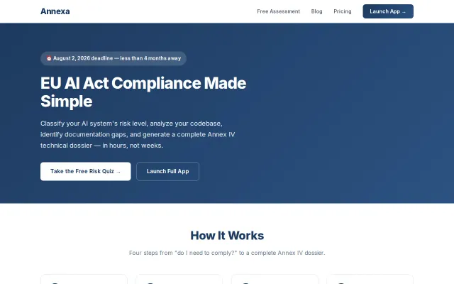 Annexa – Generate EU AI Act technical documentation from your codebase