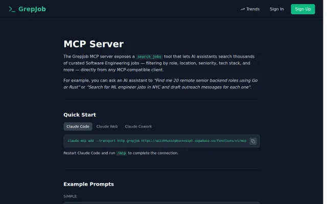 I built an MCP for finding SWE jobs
