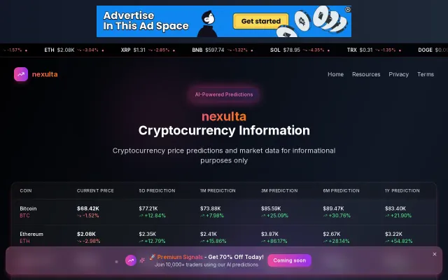 Nexulta – AI-powered crypto price predictions and market analysis