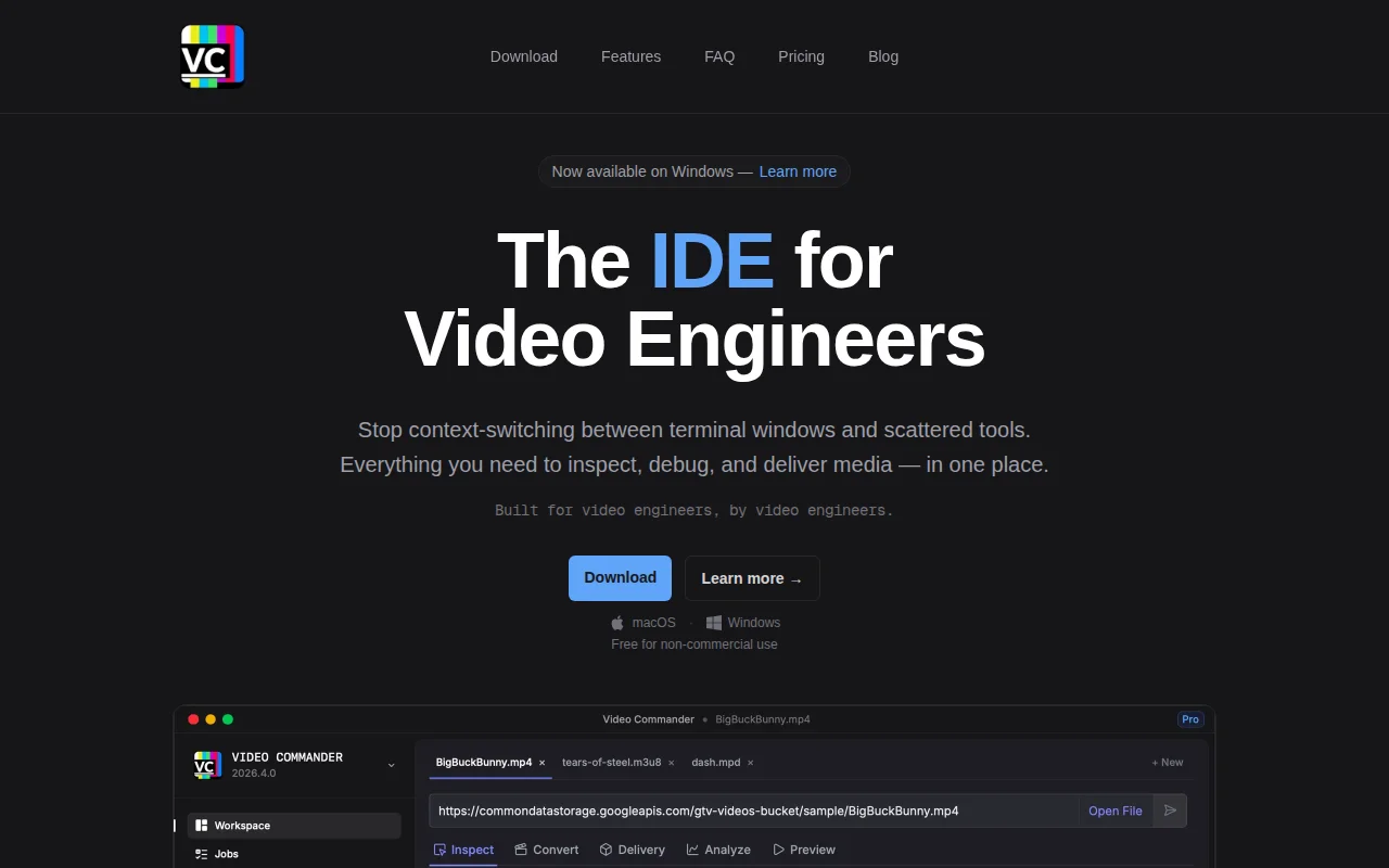 Video Commander – A desktop IDE for video engineers (FFmpeg, VMAF)
