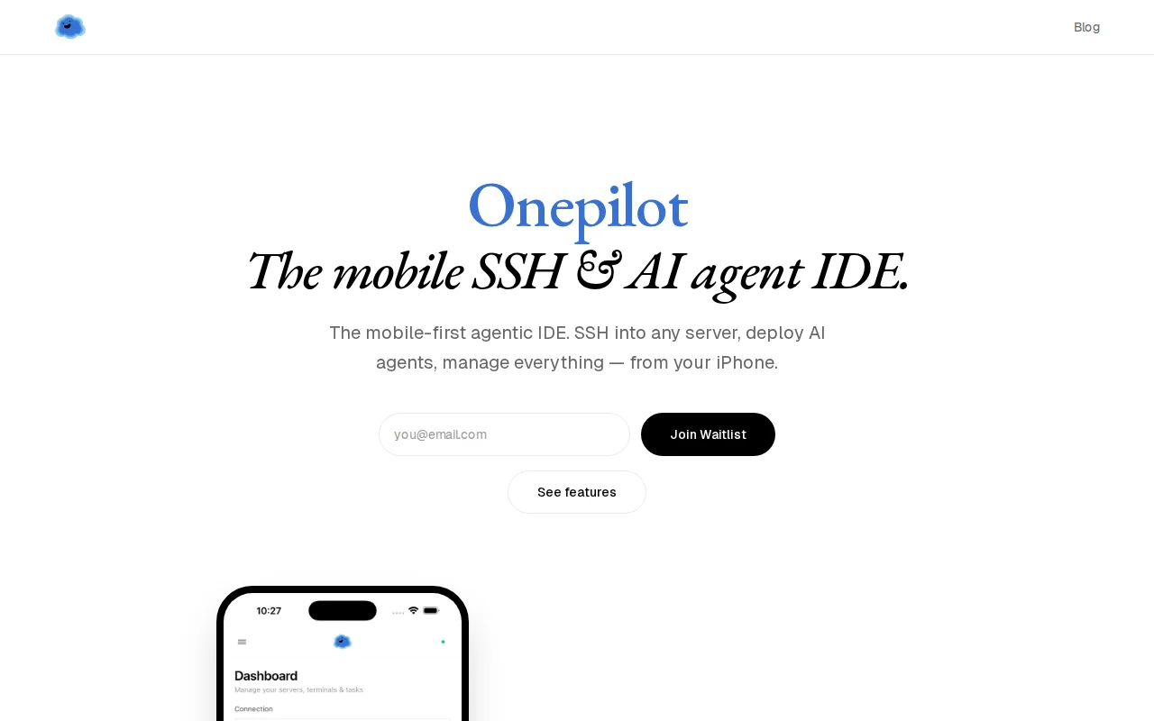 Onepilot – Multi-agent orchestration from iPhone over native SSH
