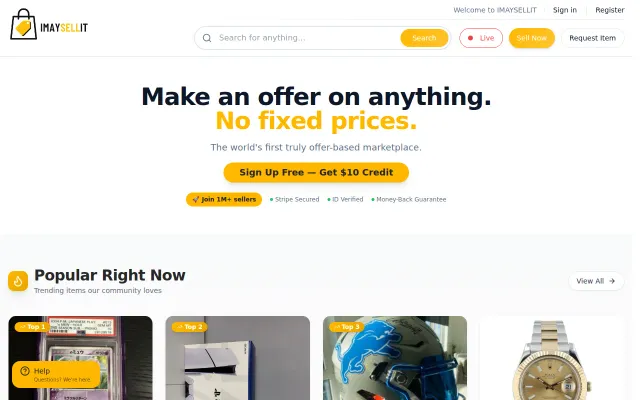 Imaysellit – Buyers make offers, not fixed prices