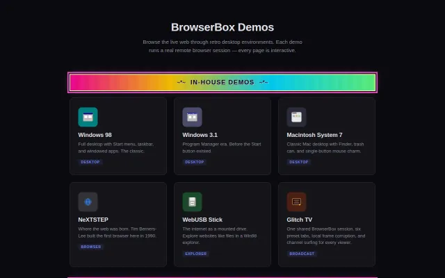HN: a collection of web desktops with real browsers