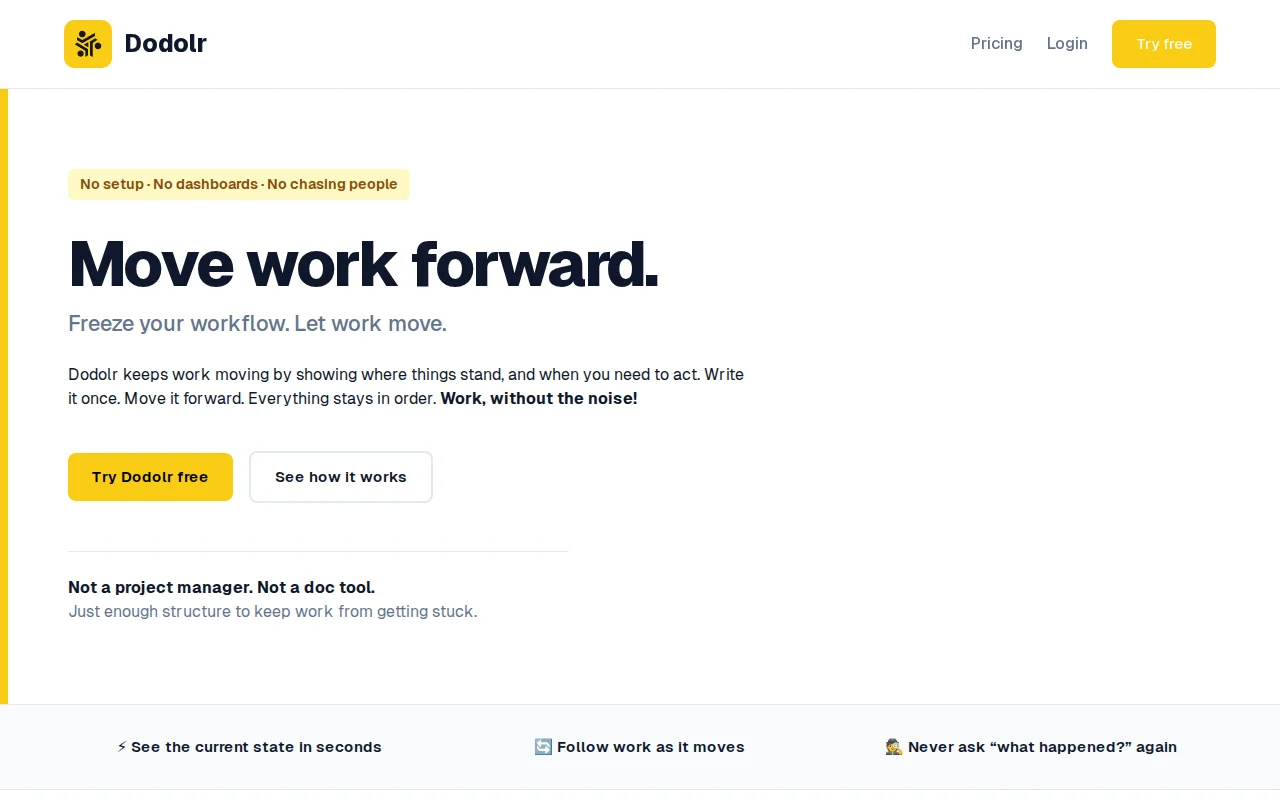 Dodolr – Calm team notes with pre-made workflows