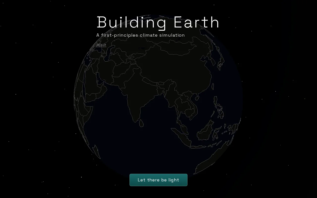 Interactive first-principles climate physics simulation with explainer