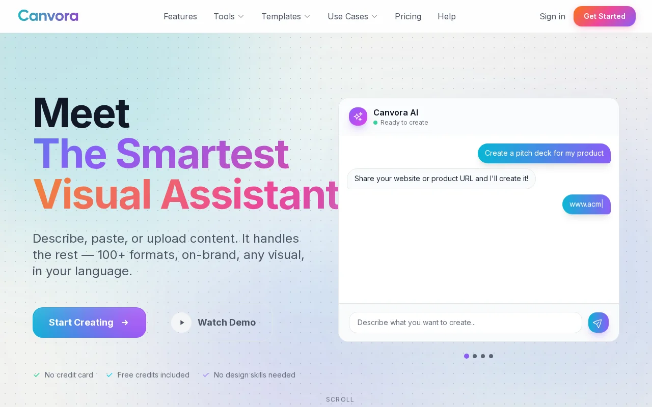 Canvora – describe what you want, get a branded visual in any language